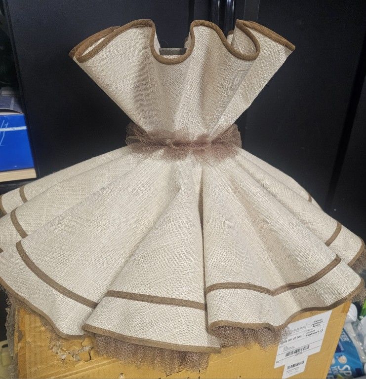 Antique Ruffled Dress Lamp Shade
