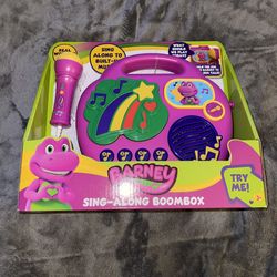 Mattel Barney & Friends Sing-Along Boombox Musical Toy with Microphone