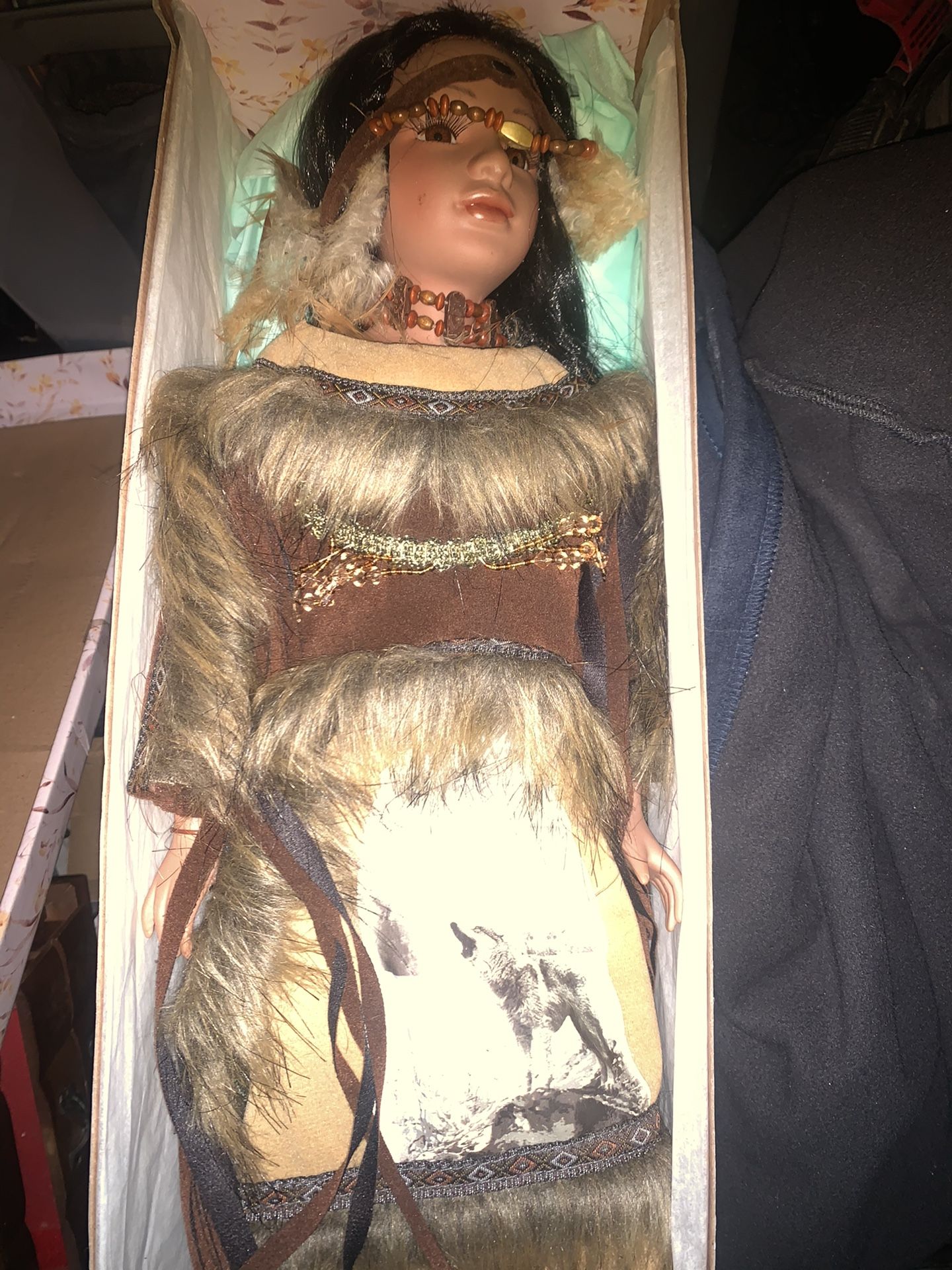 Antique Native American doll..original .
