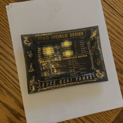 Vintage 1960 World Series Smoked Glass Ashtray, Pirates vs Yankees