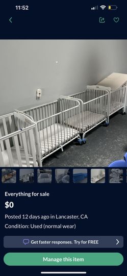 White 4 wheel crib medal