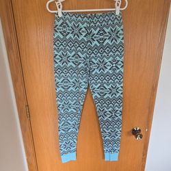 PINK Pajama Pants M Blue Black Geometric Pattern Women's Sleepwear