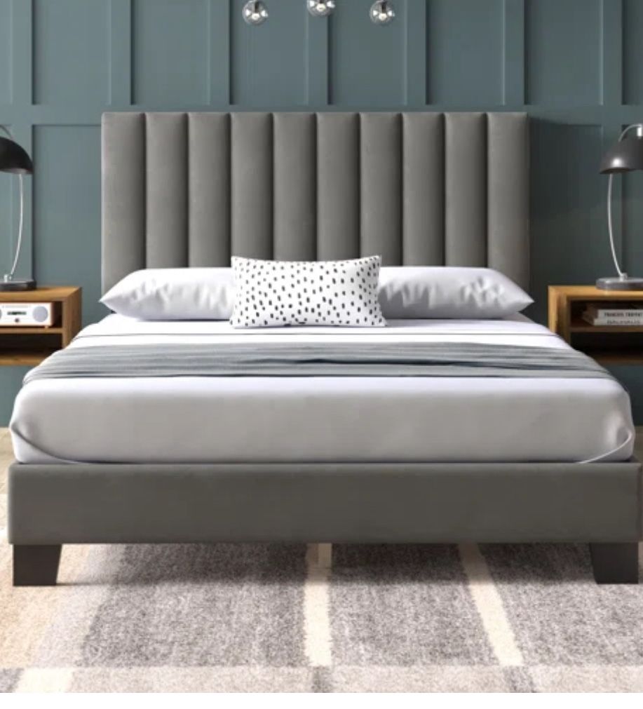 Queen Grey Low profile Bed Frame 