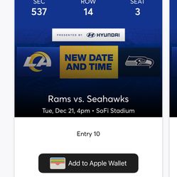 La Rams Vs Seattle Seahawks $100