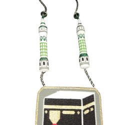 Handmade Beaded Kaaba with Minaret Details Islamic 19" 