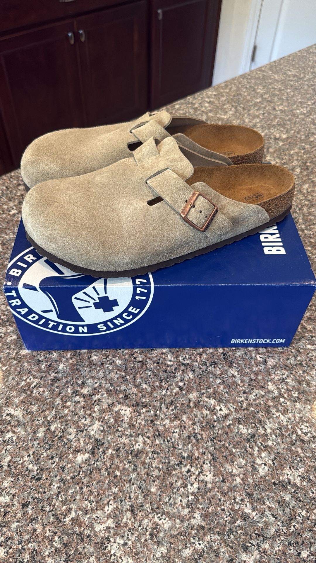 Birkenstock Boston Clogs Taupe Size 11