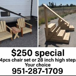 patio  furniture and steps 