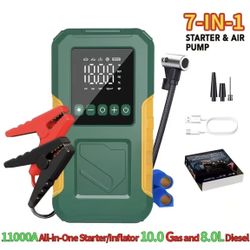 Heavy Duty 7 In 1 Emergency Jump Starter Air Pump Power Bank Light
