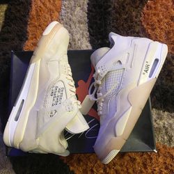 Off White Sail Retro 4 Air Jordan (PreOwned)