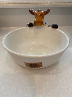Reindeer Ceramic Bowl - Dishwasher & Microwave Safe,