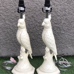 Matching Parrot Table Lamps