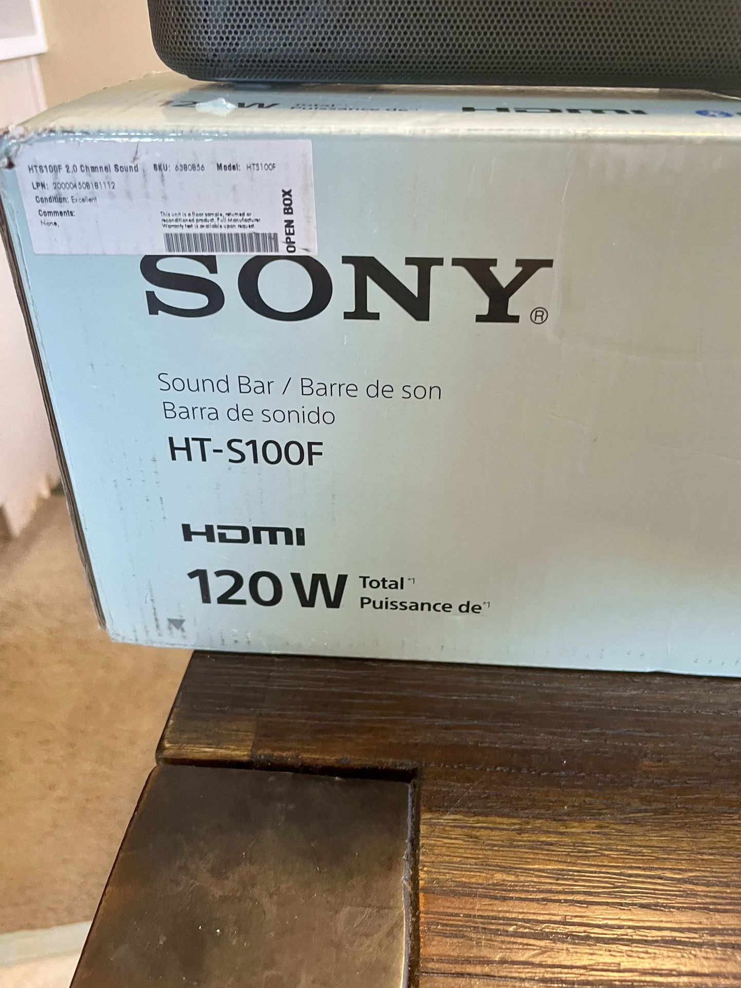 Sony Soundbar Like New W/Box