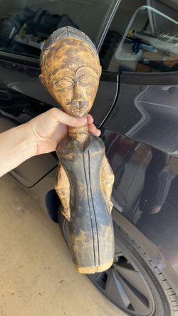 Wooden African sculpture hand carved