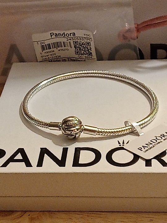 Pandora Authentic Brand New Sterling Silver Signature Knot Bracelet 7.5 Inch