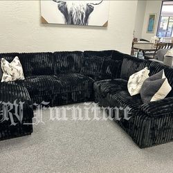 New Large Black Sectional