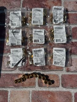 Lot Of 100 3/8 in. Brass Compression Nut Fittings