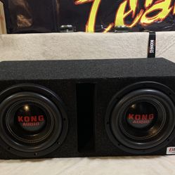 Brand New 10” Kong Car Audio Subwoofers + New Ported Enclosure
