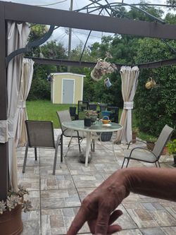 Patio table with chair