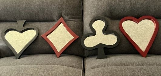 Wall Decor Card Suit Mirrors