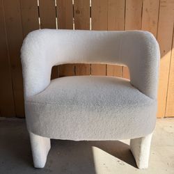 Modern Cream Boucle Teddy Sherpa Barrel Chair