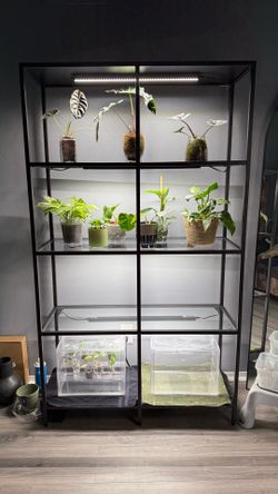IKEA VITTSJÖ Metal Glass Shelf Unit