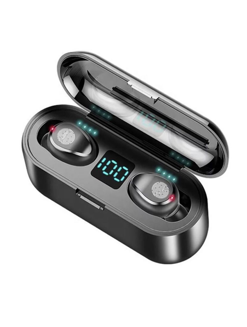 Black Bluetooth 5.0 Earbuds TWS Wireless Headphones Headset Stereo Samsung Android iPhone Earphone Gift.