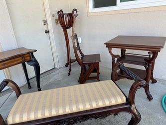 Furniture Victorian desk bench rack coffee table end