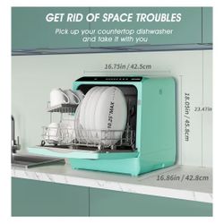 BRAND NEW (Open Box) AIRMSEN Portable Countertop Dishwasher – Factory Sealed