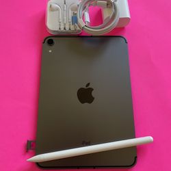 Apple Ipad Mini 6th Generation (2021/ 8.3” Liquid Retina ) 64GB WiFi + cellular (5G Unlocked) with pen, case & Accessories (256GB $569) 