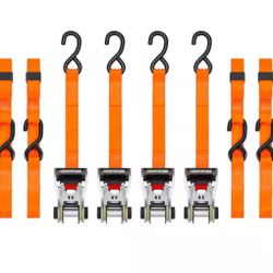 SmartStraps 14 ft. Orange RatchetX Tie Down Straps with 1,000 lb. Safe Work Load - 4 pack