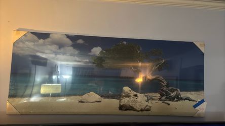 Large Tropical Beach Canvas Wall Art