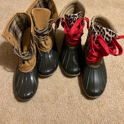 2 Pr. Women Duck Boots  Sz 9   $ 20.00