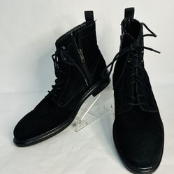 Men's Alfani Chukka Boots Joey Black F42644 Mid Top Lace Up Plain Toe 9M