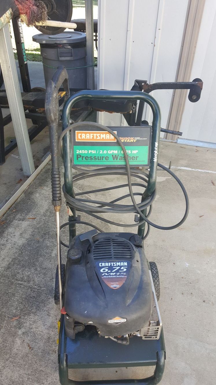 Craftsman pressure washer 2450/psi/2.0gpm 6.75 hp