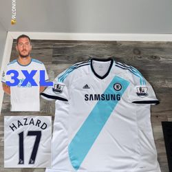 Adidas Chelsea FC Eden Hazard #17 12/13 Away Soccer Jersey Rare 3xl