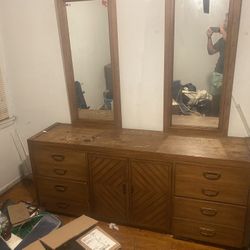 Dresser With Dual Mirrors 
