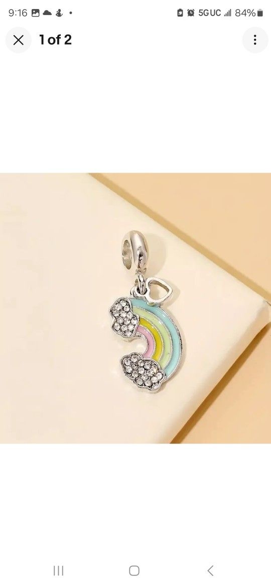 x1 Alloy Rainbow Pendant/Charm DIY For Jewelry Making New