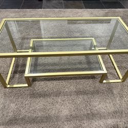 Glass Gold Coffee Table