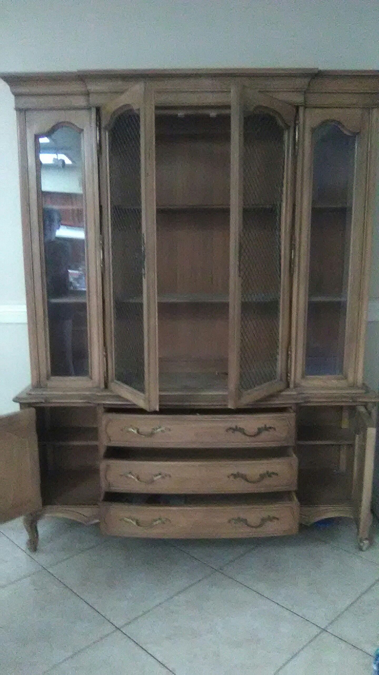 Oak wood hutch