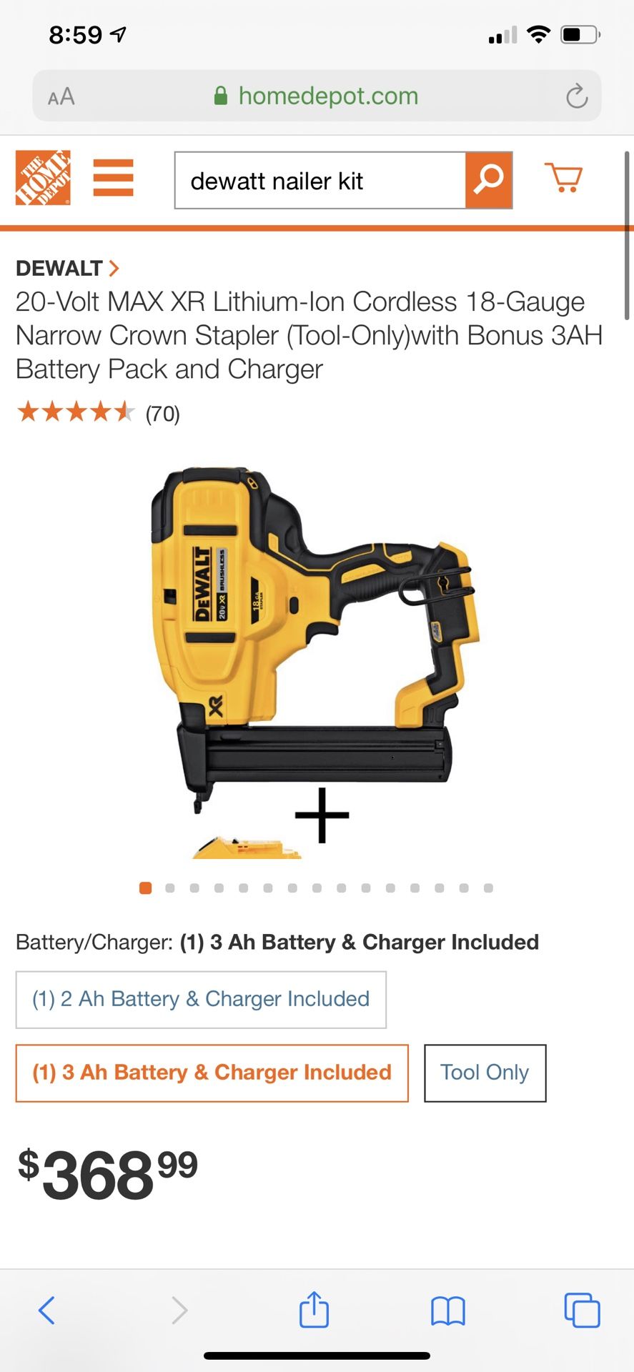 DeWALT power tools - nailer kit with chargers and all