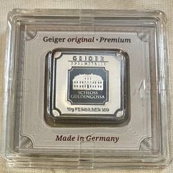 10 Gram Silver Square Bar Geiger Edelmetalle