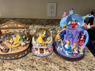 Three Classic Disney Snow Globes