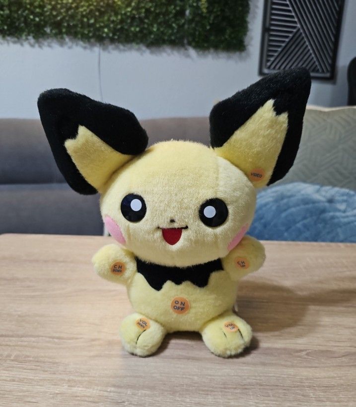 Vintage Rare Pichu TV Remote Plush control