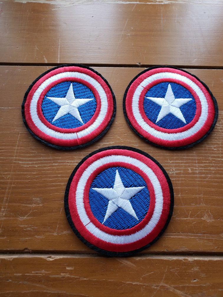 DC Captain America 3 lot iron on 3in Iron On patch or sew