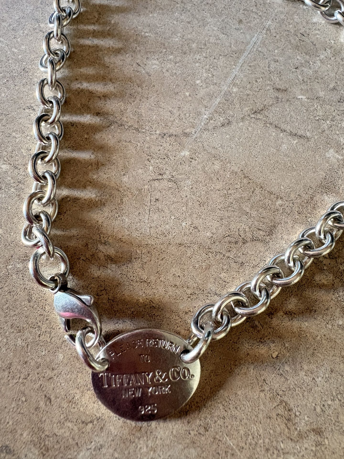 Sterling Silver Return to Tiffany Oval Tag Choker Necklace