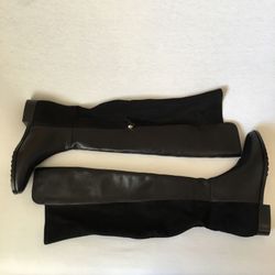 WH|BM White House Black Market tall black leather boots Women’s Sz 6.5 New 