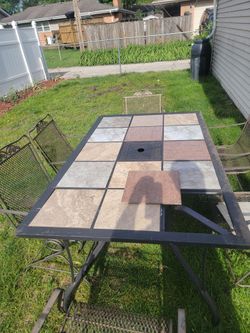 Ceramic tiles patio table