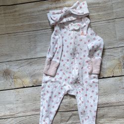 Gap Baby Girl 3 Month Coverall And Headband 