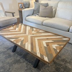 Boho wood coffee table