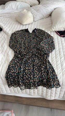 Leopard Print Chiffon Mini Dress